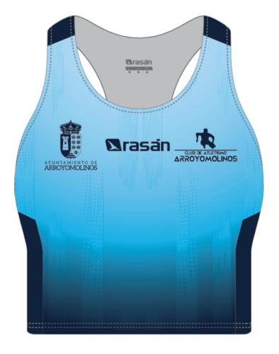 Top competición mujer azul Rasán Club Atletismo Arroyomolinos