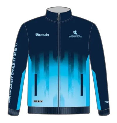 Chaqueta del chándal oficial del Club de Atletismo Arroyomolinos, vista delantera