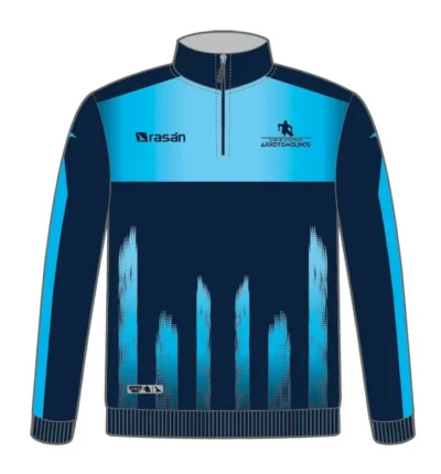 Sudadera con media cremallera oficial del Club de Atletismo Arroyomolinos, vista delantera